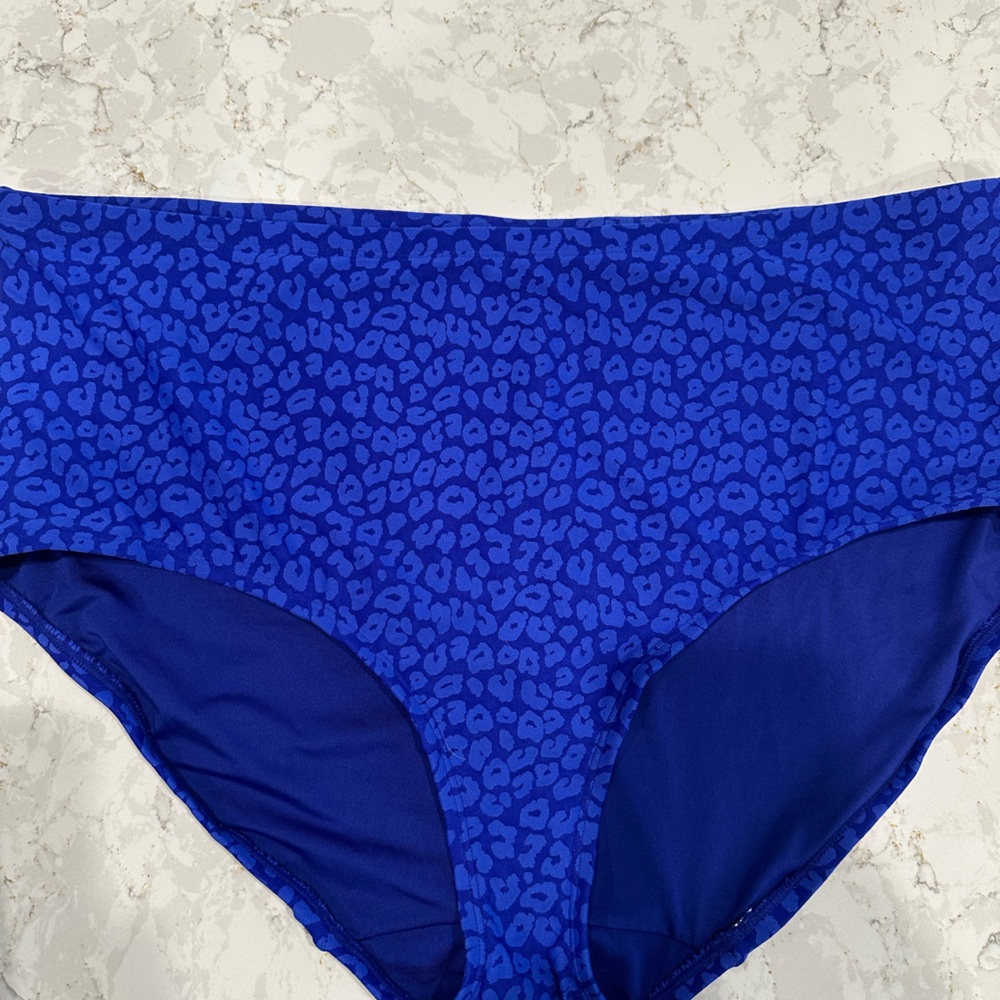 NWT Lane Bryant Cobalt Blue High-Waist Bikini Bottoms - Animal Print Size-18